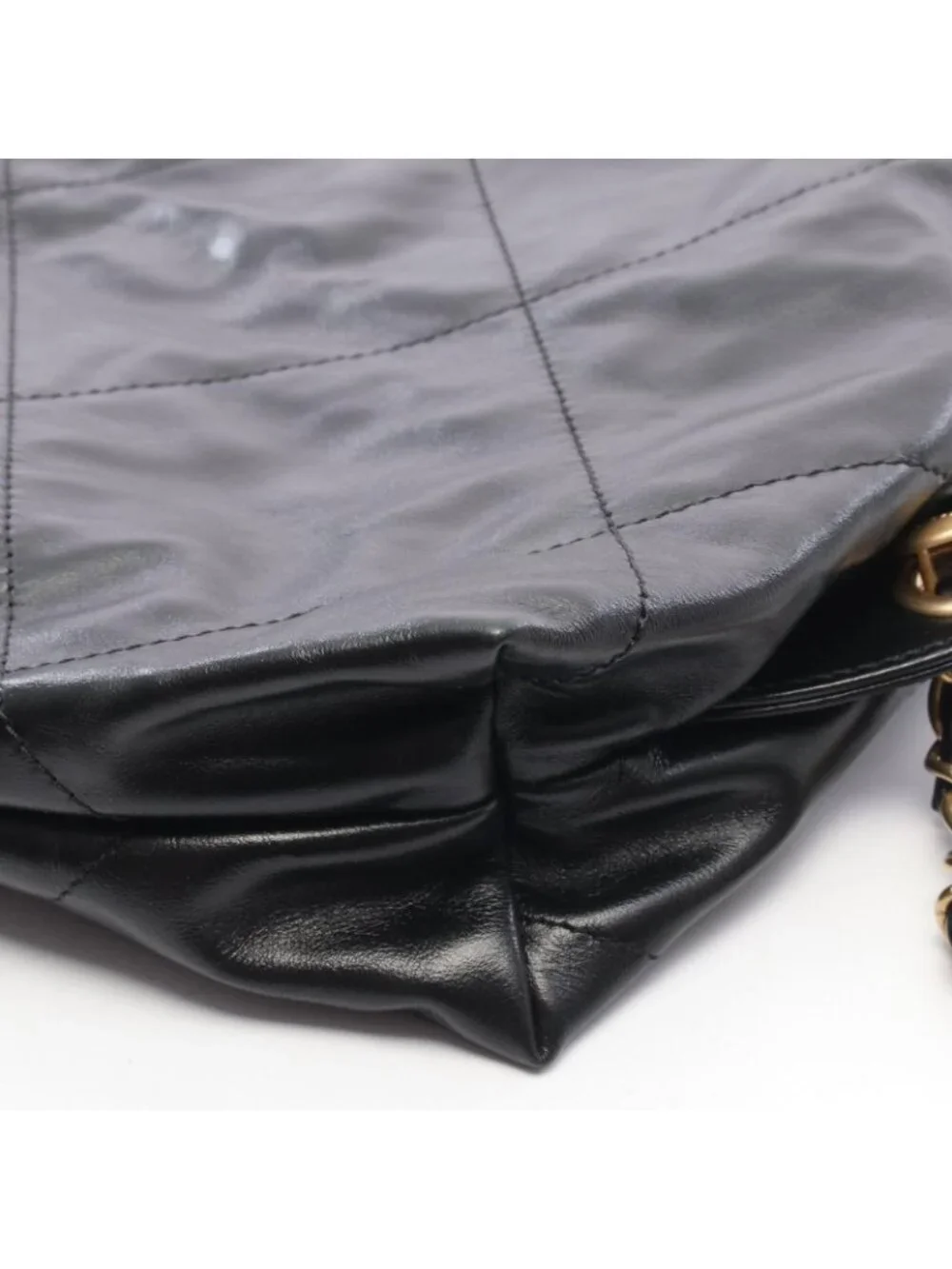 Chanel Backpack 22 Large Black Leather 22 Quilted Chain
